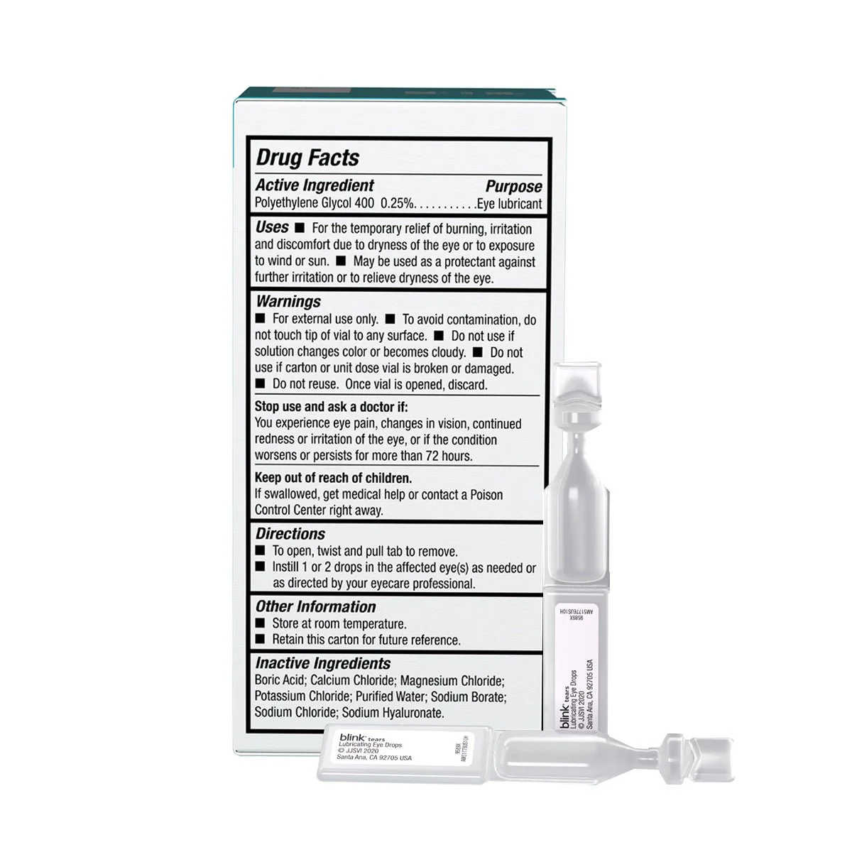 Blink Tears Preservative Free Lubricating Eye Drops Vials (25 Count) - Image 3