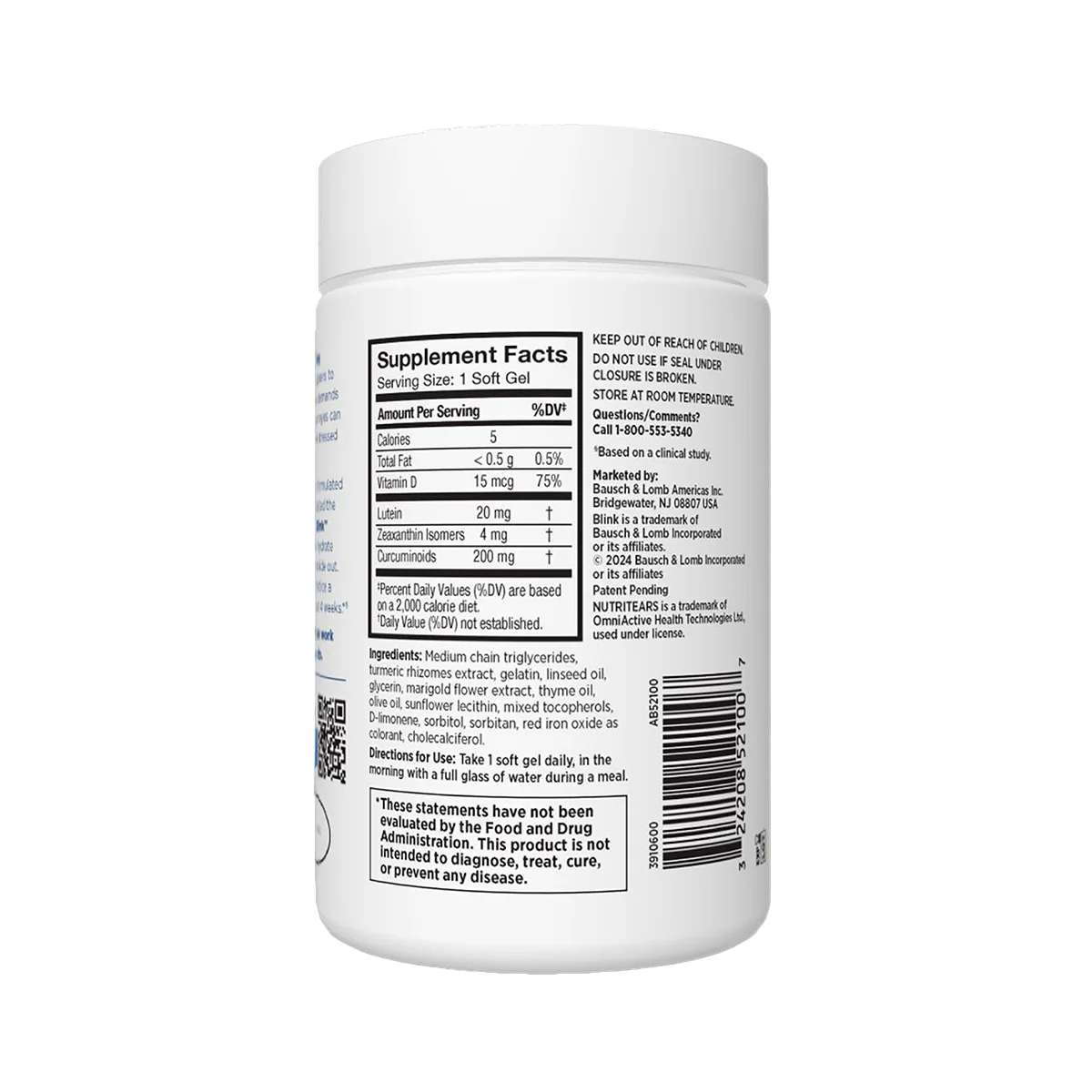 Blink NutriTears supplement for Dry Eyes (50 Softgels - 2 Mo Supply) - Image 2