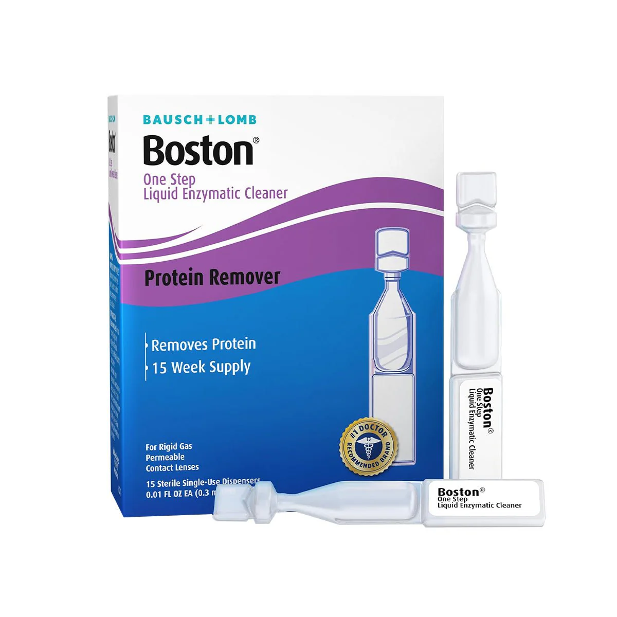 Boston One Step Liquid Enzymatic Cleaner, Protein Remover, 0.01 Fl Oz (1 Box of 15 Dispensers) - Image 2