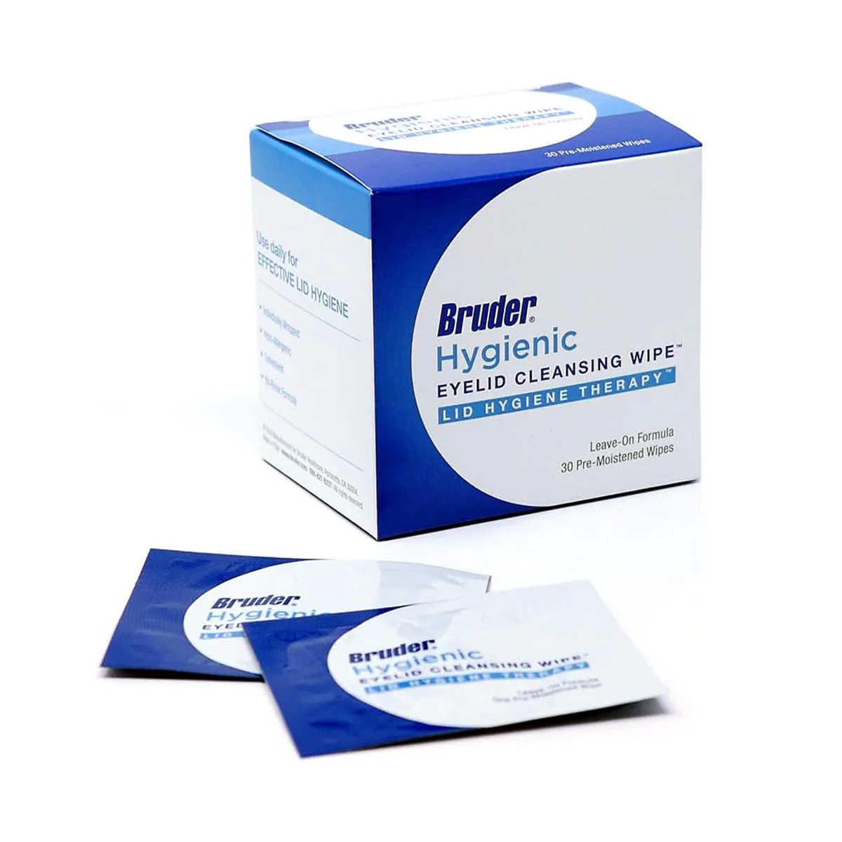 Bruder Hygienic Eyelid Cleansing Wipes - 30 Pre-Moistened Wipes - Image 2