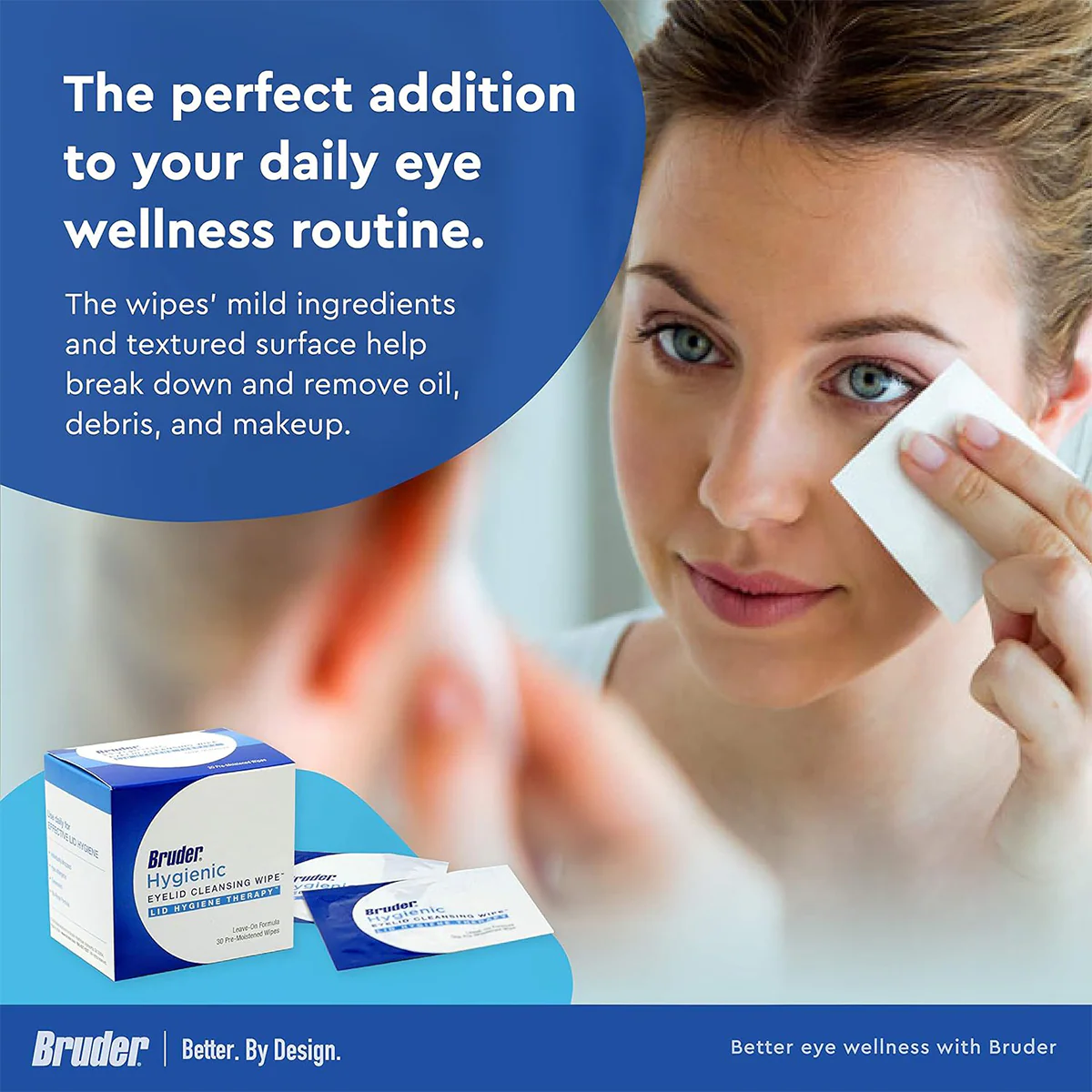 Bruder Hygienic Eyelid Cleansing Wipes - 30 Pre-Moistened Wipes - Image 4