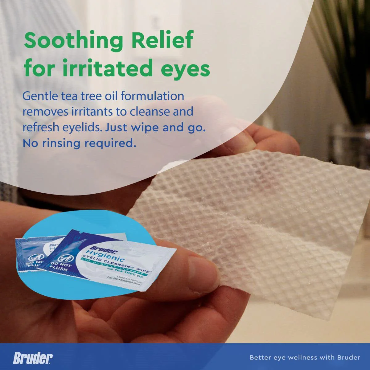 Bruder Hygienic Eyelid Cleansing Wipes with Tea Tree Oil (30ct) - Image 5