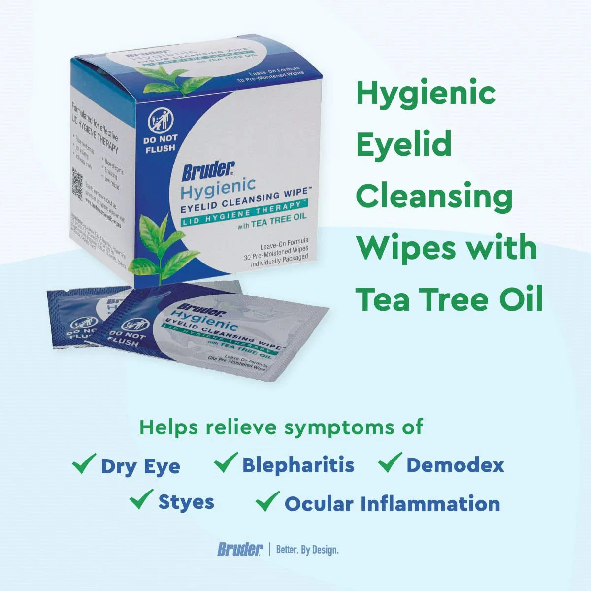 Bruder Hygienic Eyelid Cleansing Wipes with Tea Tree Oil (30ct) - Image 6