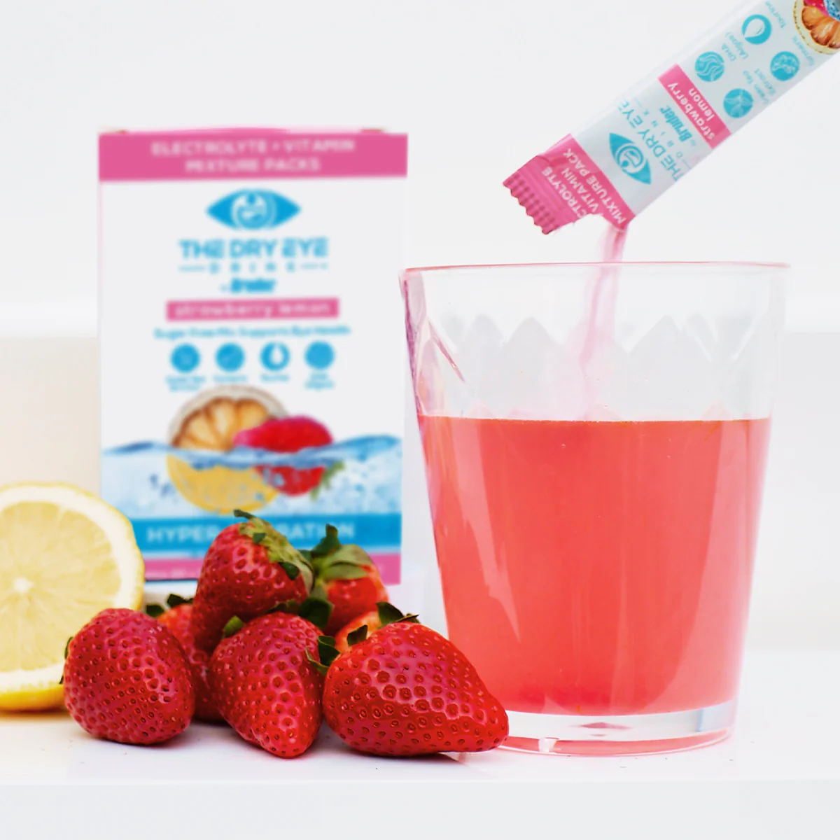Dry Eye Drink™ Daytime – Doctor-Formulated Electrolyte Hydration for Eye Health (Strawberry Lemonade, 20 Packets) - Image 7