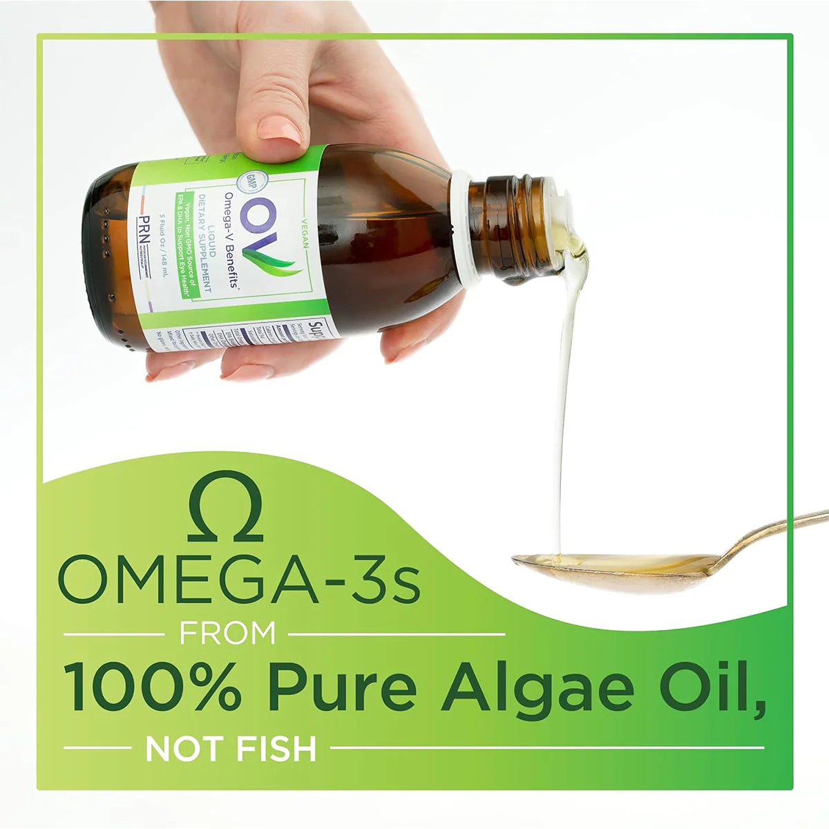 PRN Omega-V Benefits Liquid (5 oz) Vegan Formula - Image 5