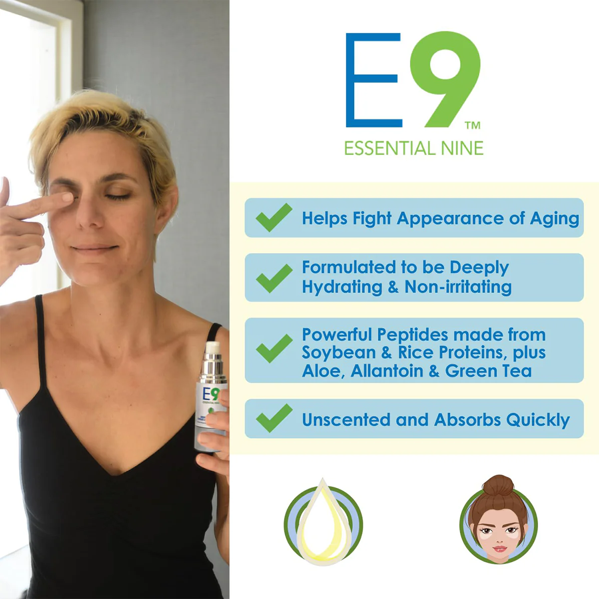 Essential Nine Eyelid & Skin Therapy – Hydrating Anti-Aging Serum for Puffiness, Wrinkles & Dark Circles (1 oz) - Image 3