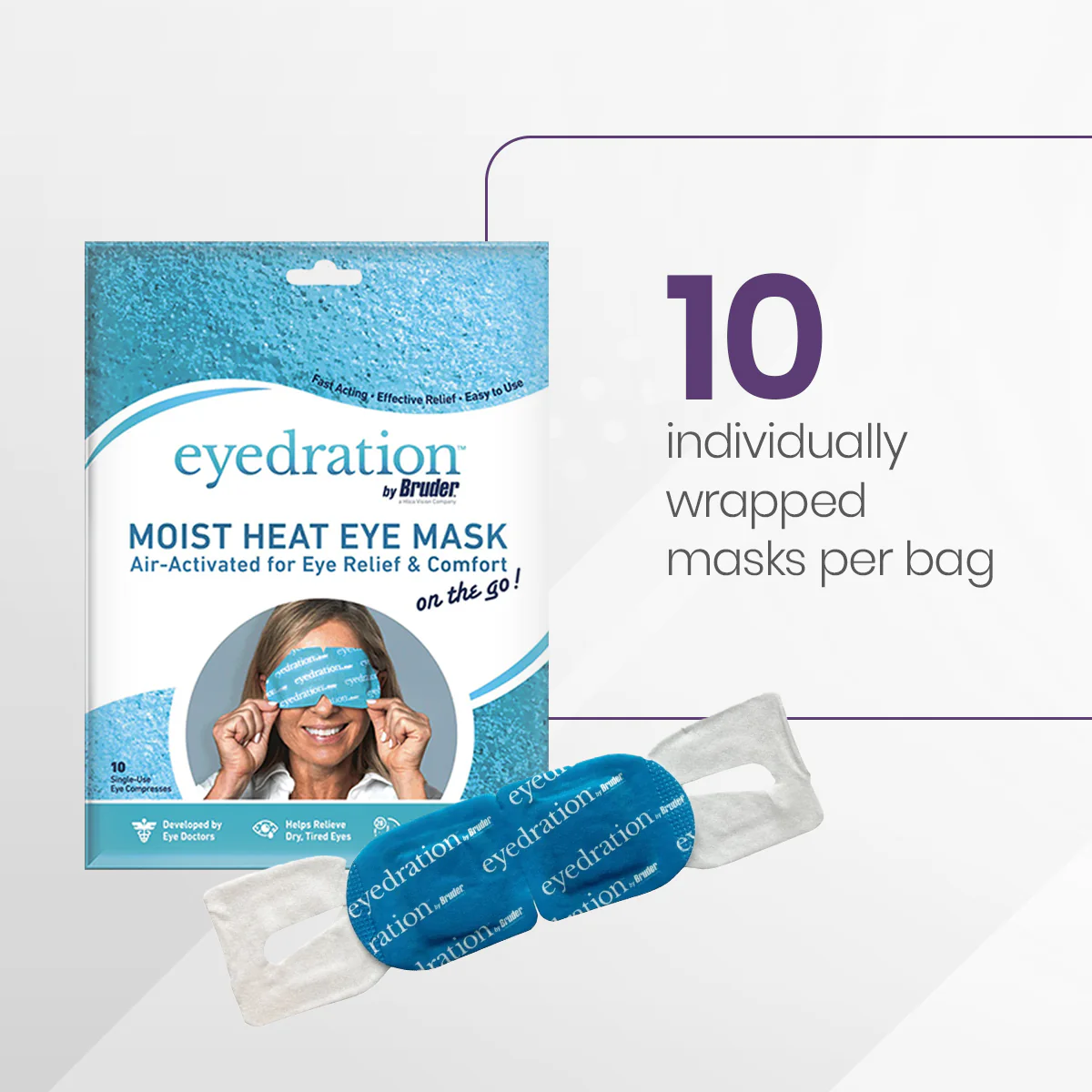 Bruder Eyedration Air-Activated Steam Mask (10 Mask Pack) - Image 3