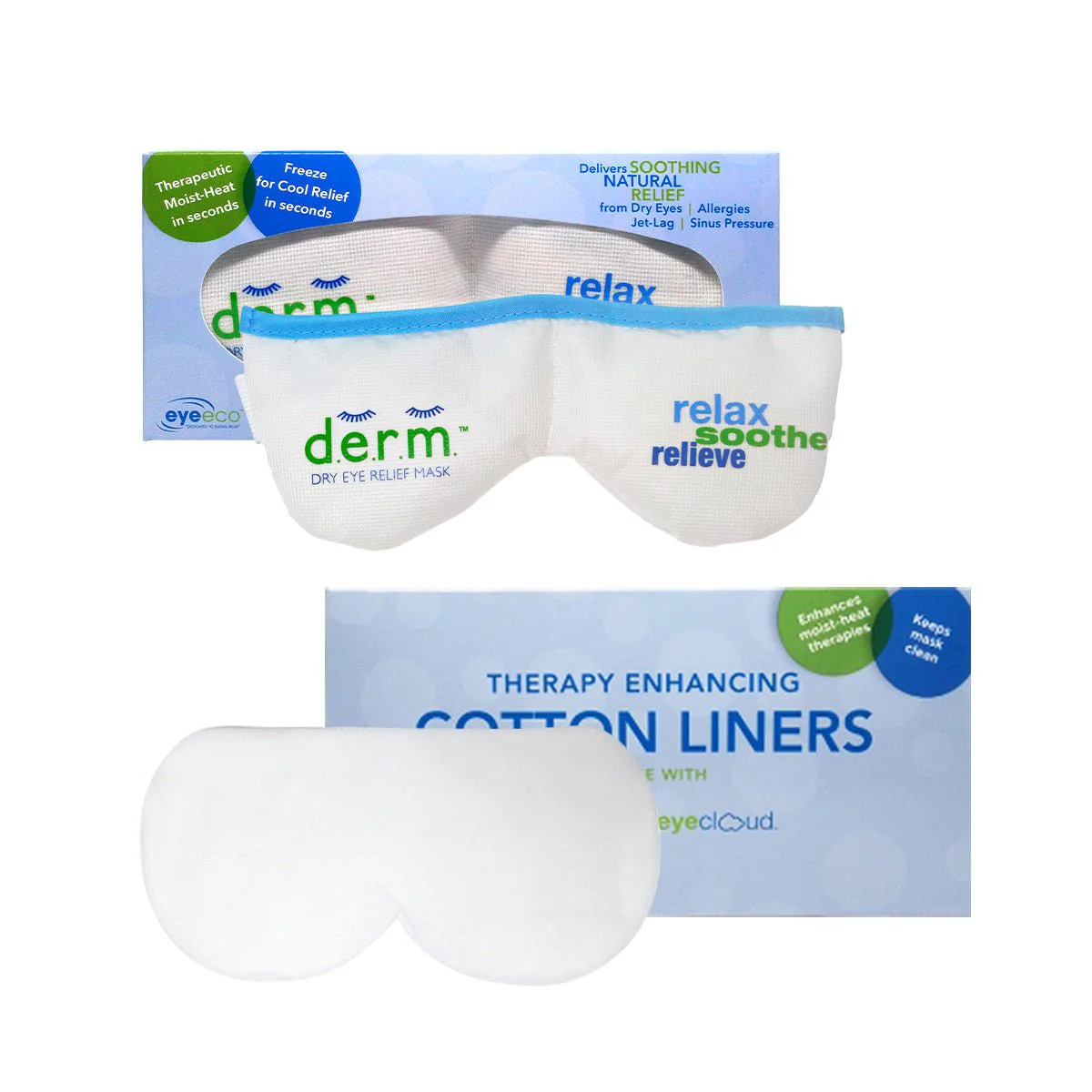 EyeEco D.E.R.M.™ Dry Eye Relief Mask & Replacement Liners Bundle - Image 2