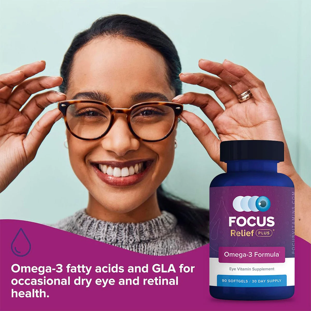 Focus Vitamins Focus Relief Plus Omega-3 Softgels (90 ct. 30 Day Supply) - Image 3