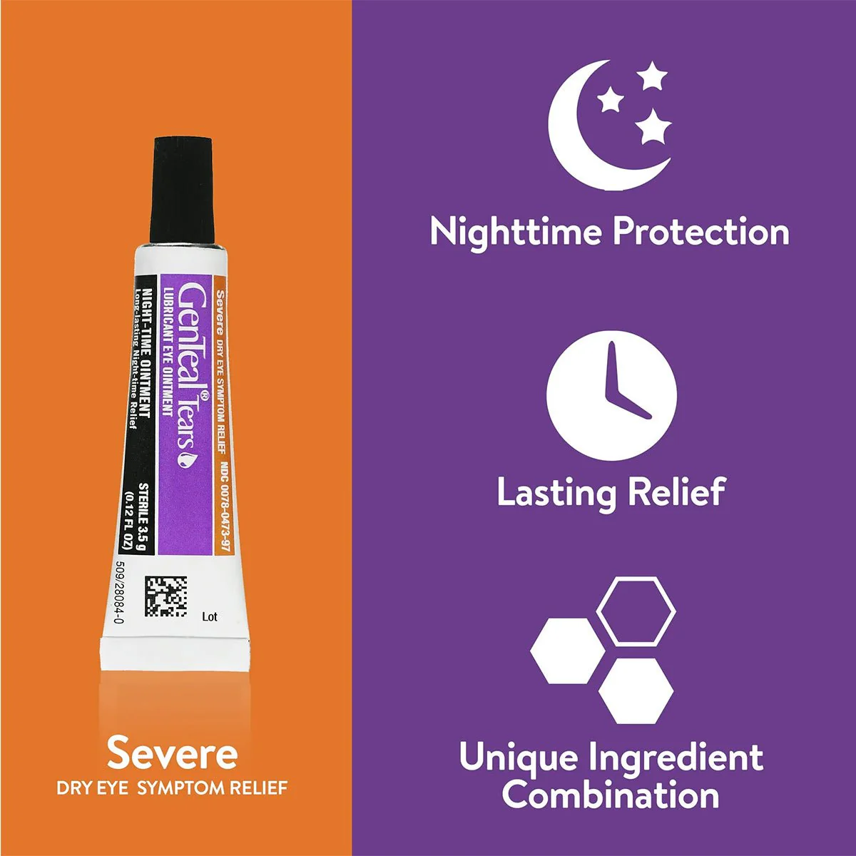 GenTeal Tears Night-Time Ointment Severe Dry Eye Symptom Relief (3.5g tube) - Image 3