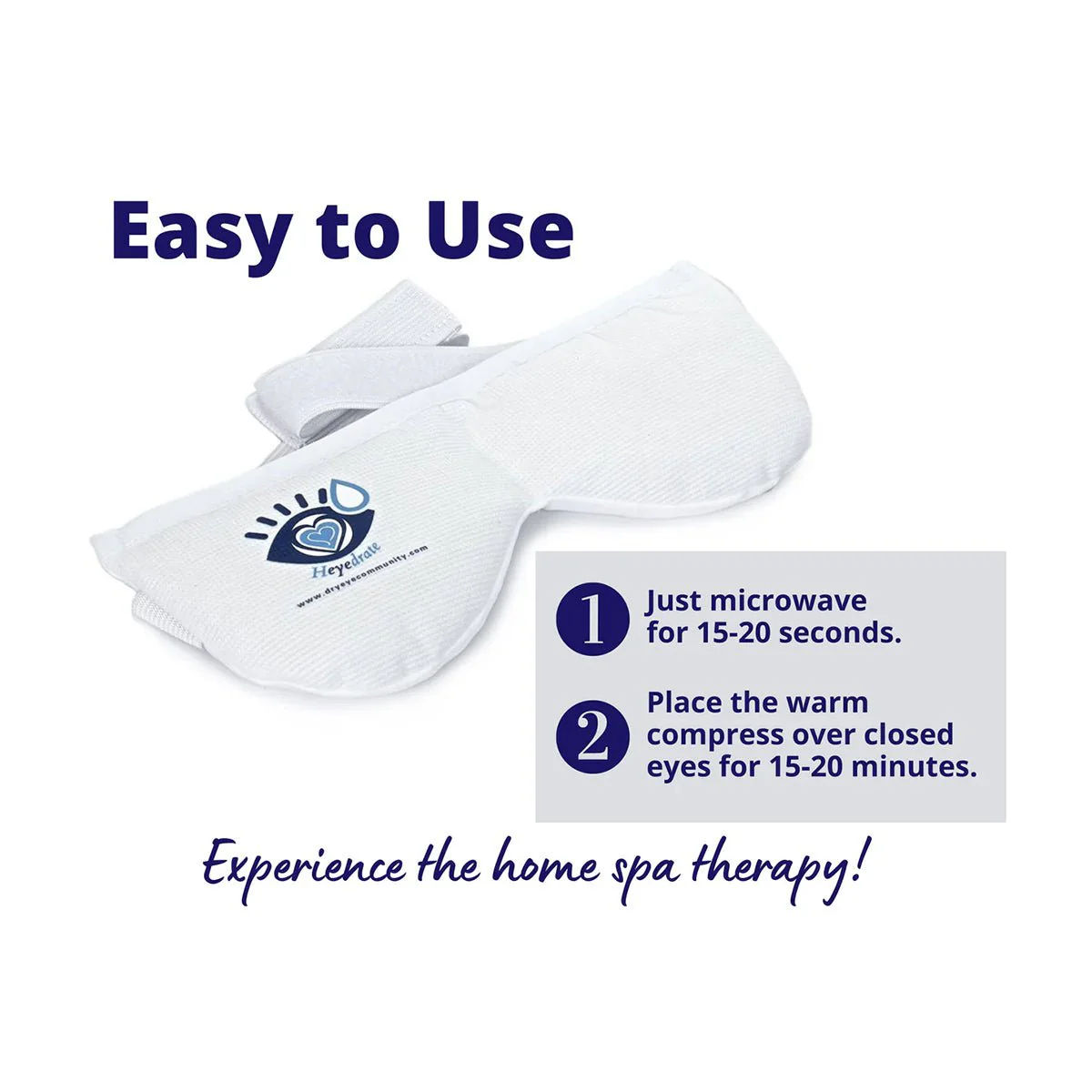 Heyedrate Warm Compress Eye Mask | Reusable Hot & Cold Therapy for Dry Eyes, Puffiness, and Sinus Relief - Image 3