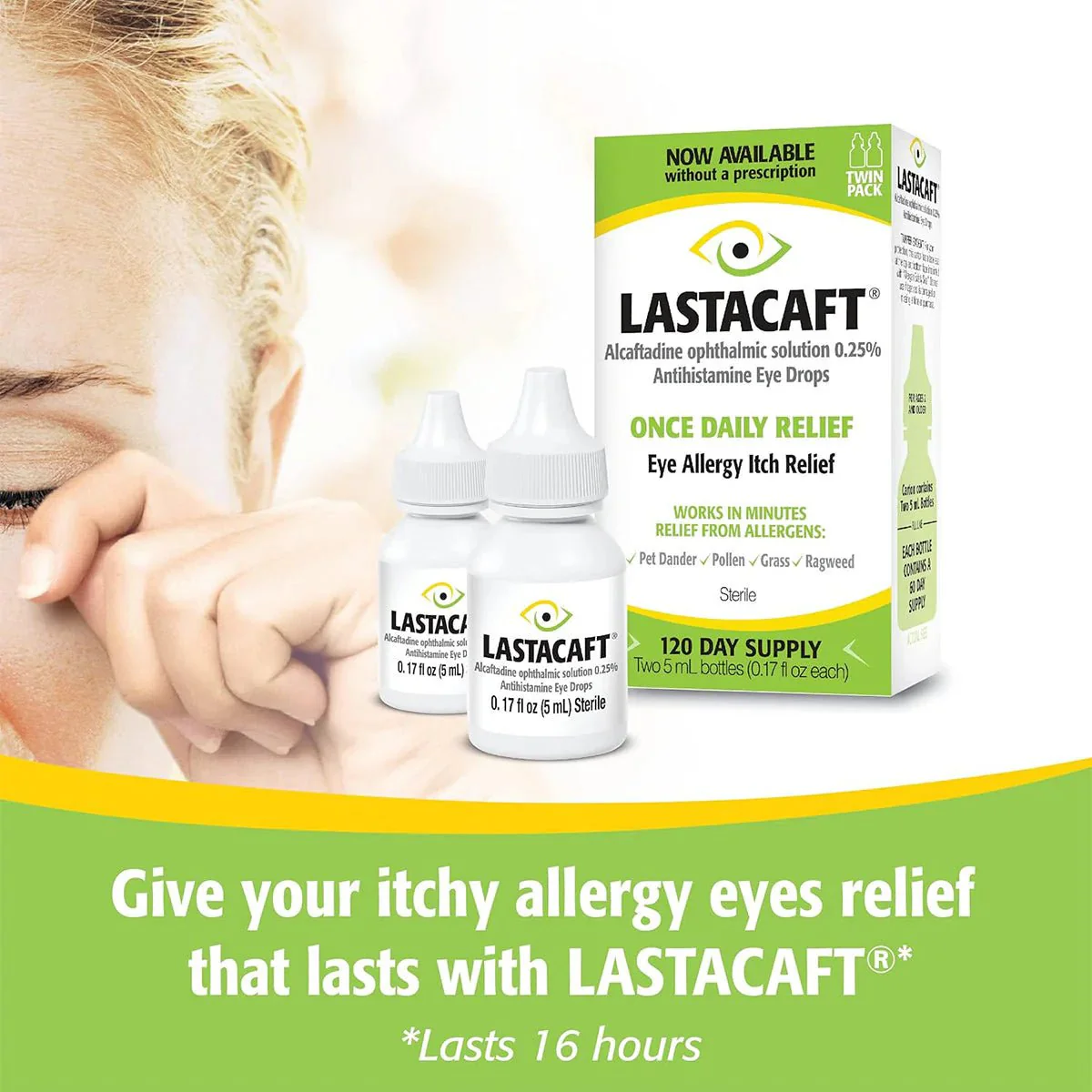 Lastacaft Once Daily Eye Allergy Itch Relief Drops (Twin Pack 2x5mL 120 Day Bottle) - Image 15