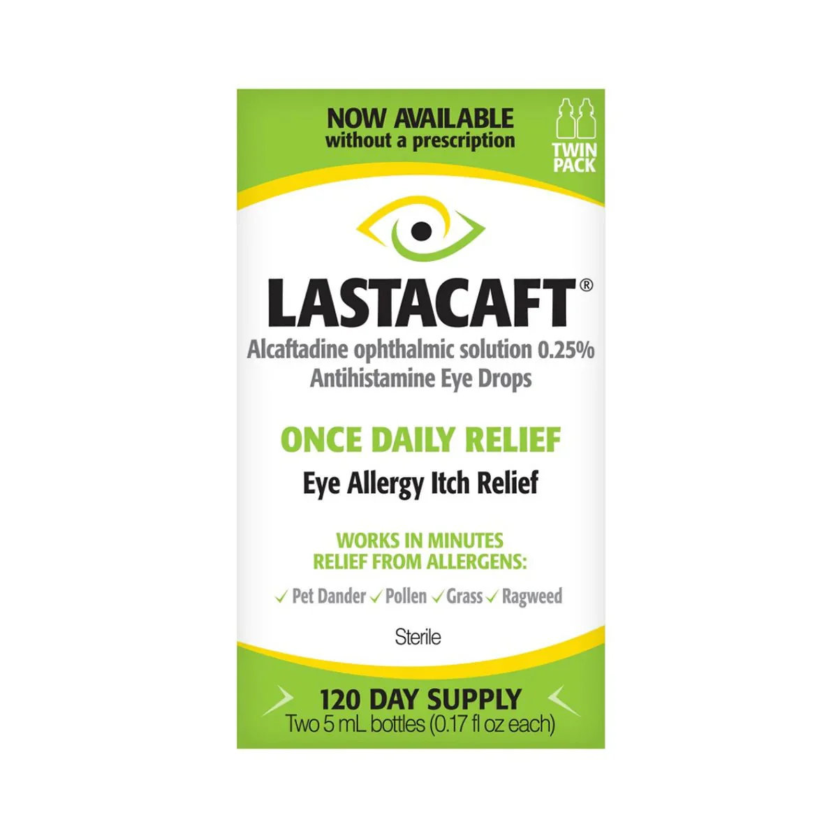 Lastacaft Once Daily Eye Allergy Itch Relief Drops (Twin Pack 2x5mL 120 Day Bottle) - Image 6