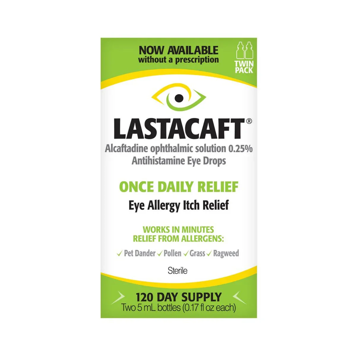 Lastacaft Once Daily Eye Allergy Itch Relief Drops (Twin Pack 2x5mL 120 Day Bottle) - Image 7