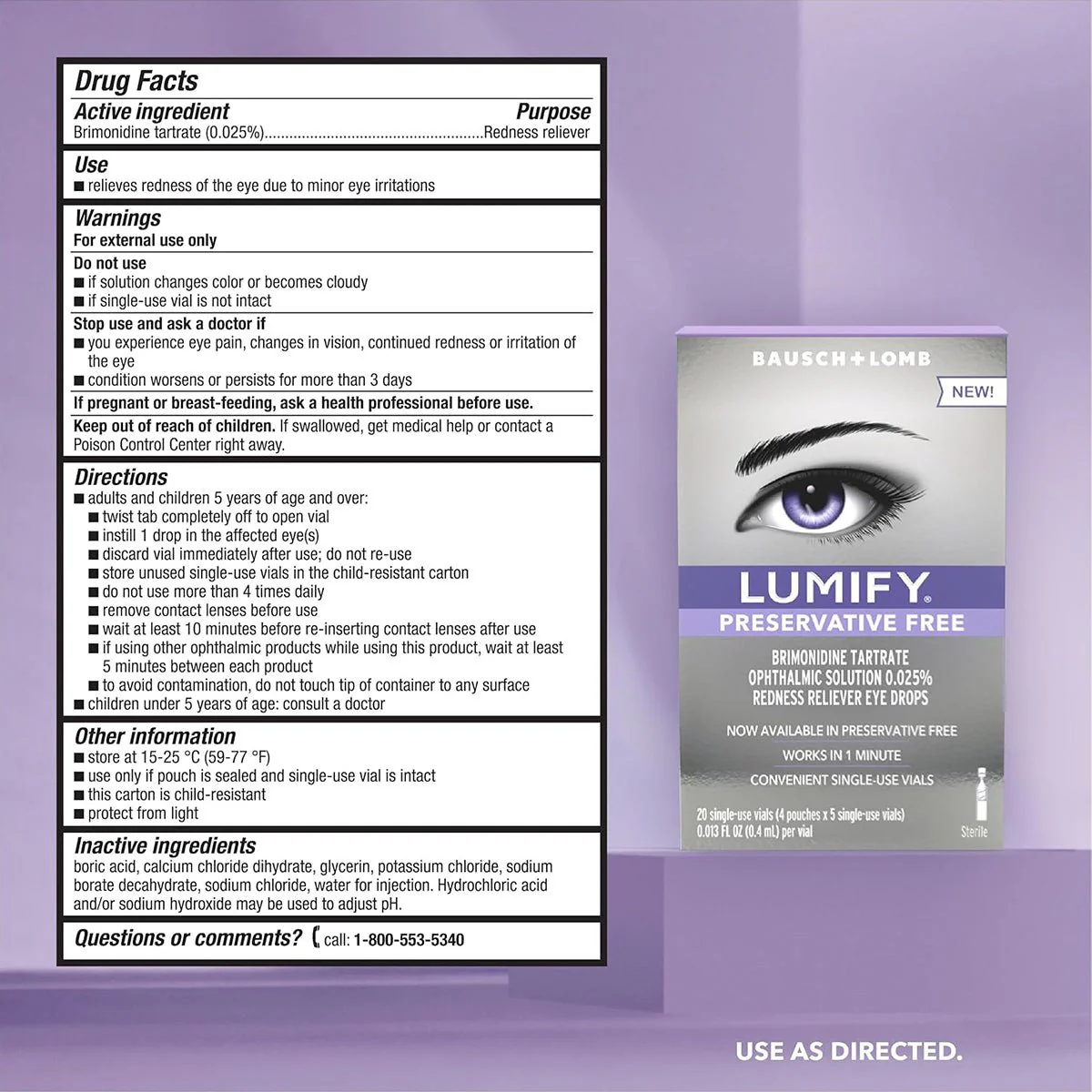 Lumify Preservative Free Redness Reliever Vials (20ct) - Image 3