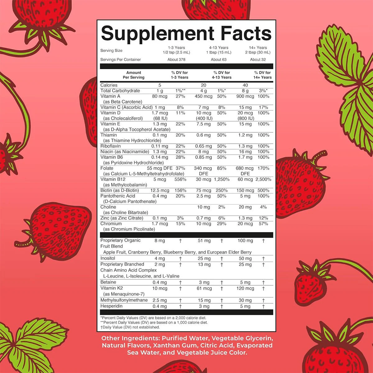 Mary Ruth's Liquid Morning Multivitamin Essentials+ - Strawberry (32 oz) - Image 2