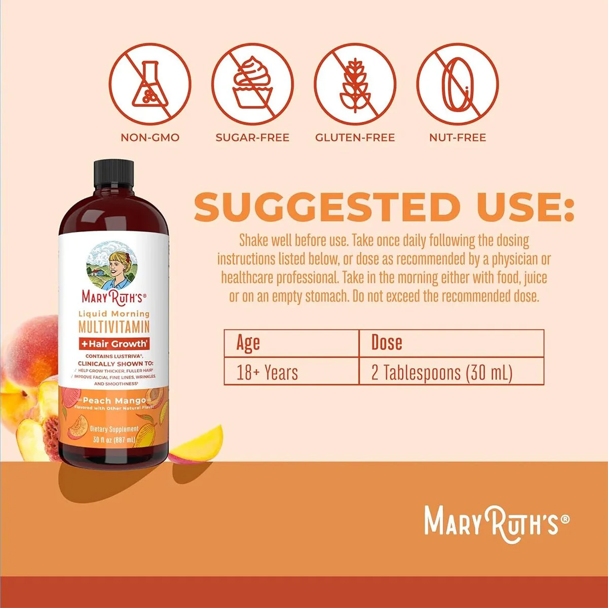 Mary Ruth's Liquid Morning Multivitamin + Hair Growth (30 oz) - Image 3
