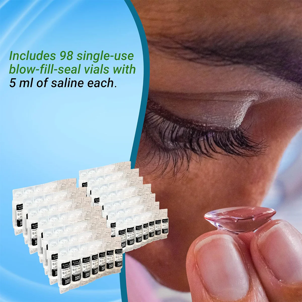 Menicon Lacripure Sterile Saline Solution - 98 Vials for Scleral Lenses - Image 4
