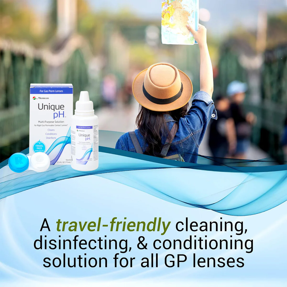 Menicon Unique pH Travel Kit- Multipurpose Solution for Gas Permeable Contact Lenses 2.5 oz + Case - Image 3