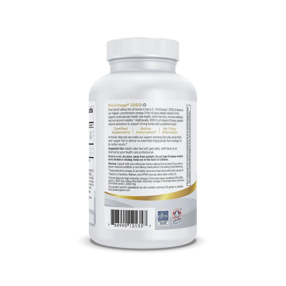Nordic Naturals ProOmega® 2000-D – High-Potency Omega-3 with Vitamin D3 for Eye & Vision Health (120ct) - Image 3