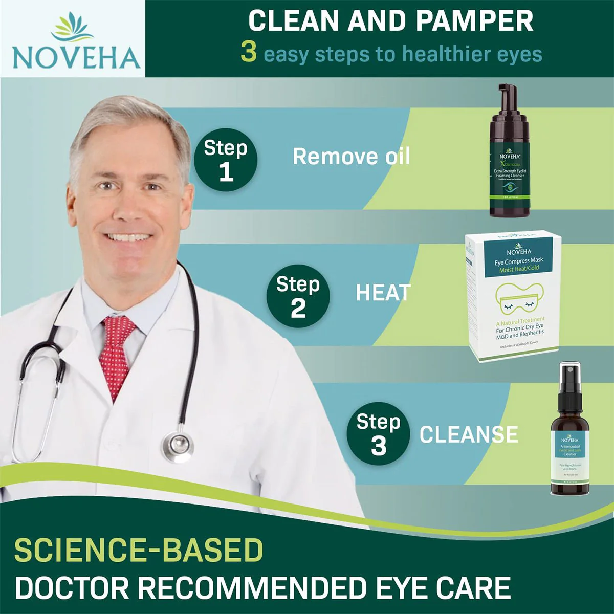 Noveha Demodex Eyelid Cleanser Foam, Extra Strength Tea Tree Oil Formula (100ml) - Image 5
