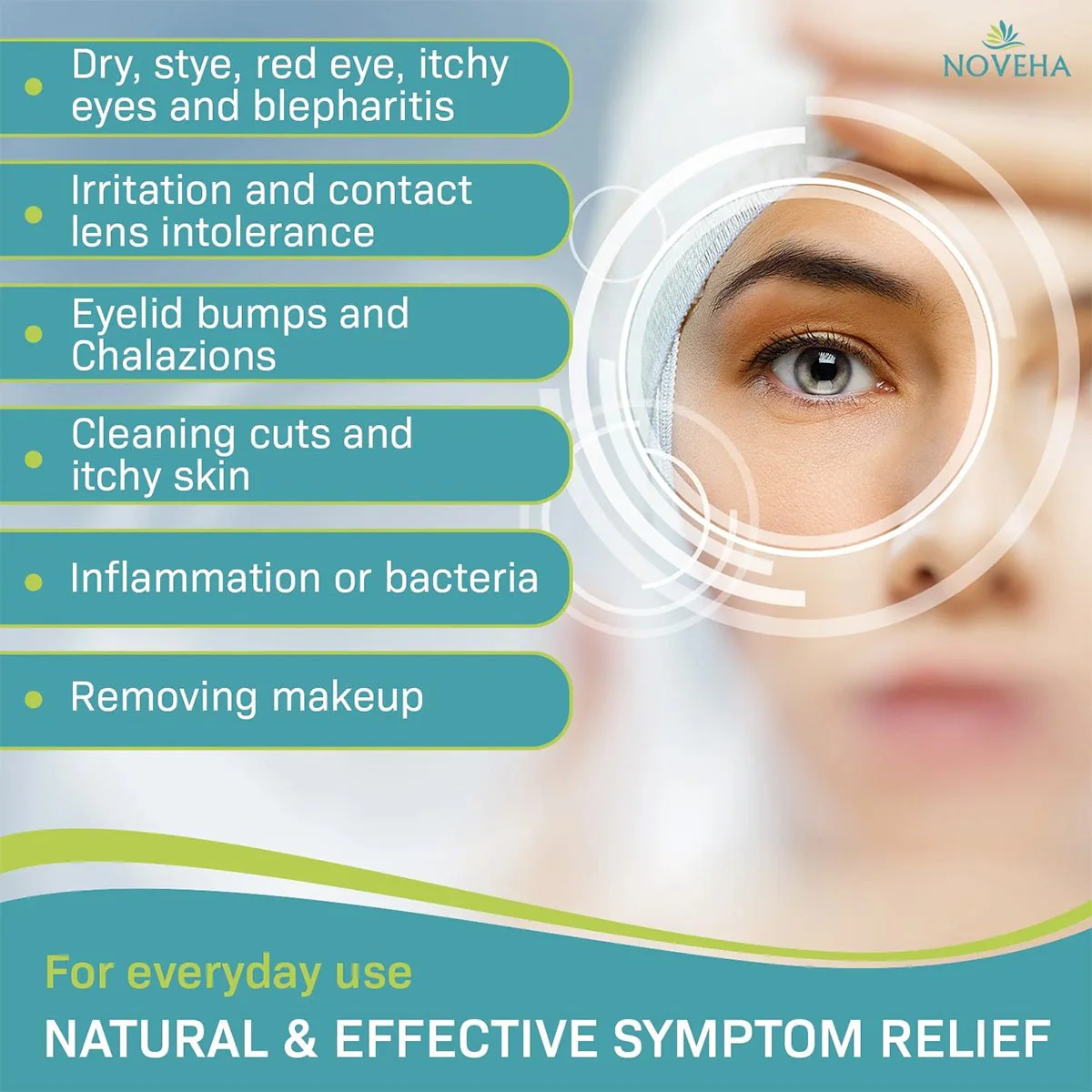 Noveha Purifying Eyelid Wipes for Daily Eye Hygiene - 60 wipes - Image 3