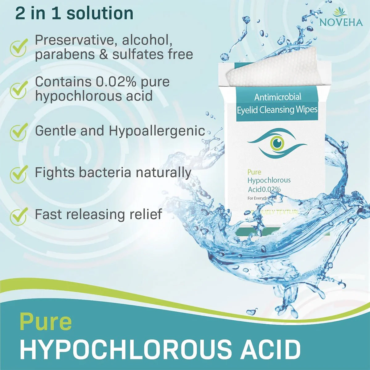 Noveha Purifying Eyelid Wipes for Daily Eye Hygiene - 60 wipes - Image 4