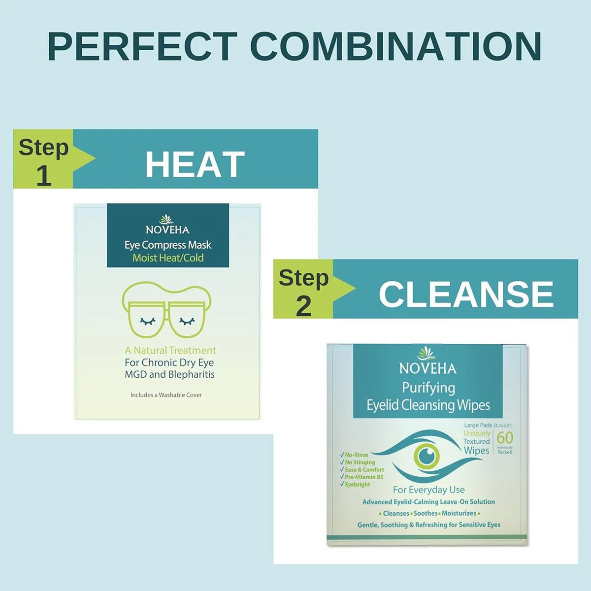 Noveha Purifying Eyelid Wipes for Daily Eye Hygiene - 60 wipes - Image 6