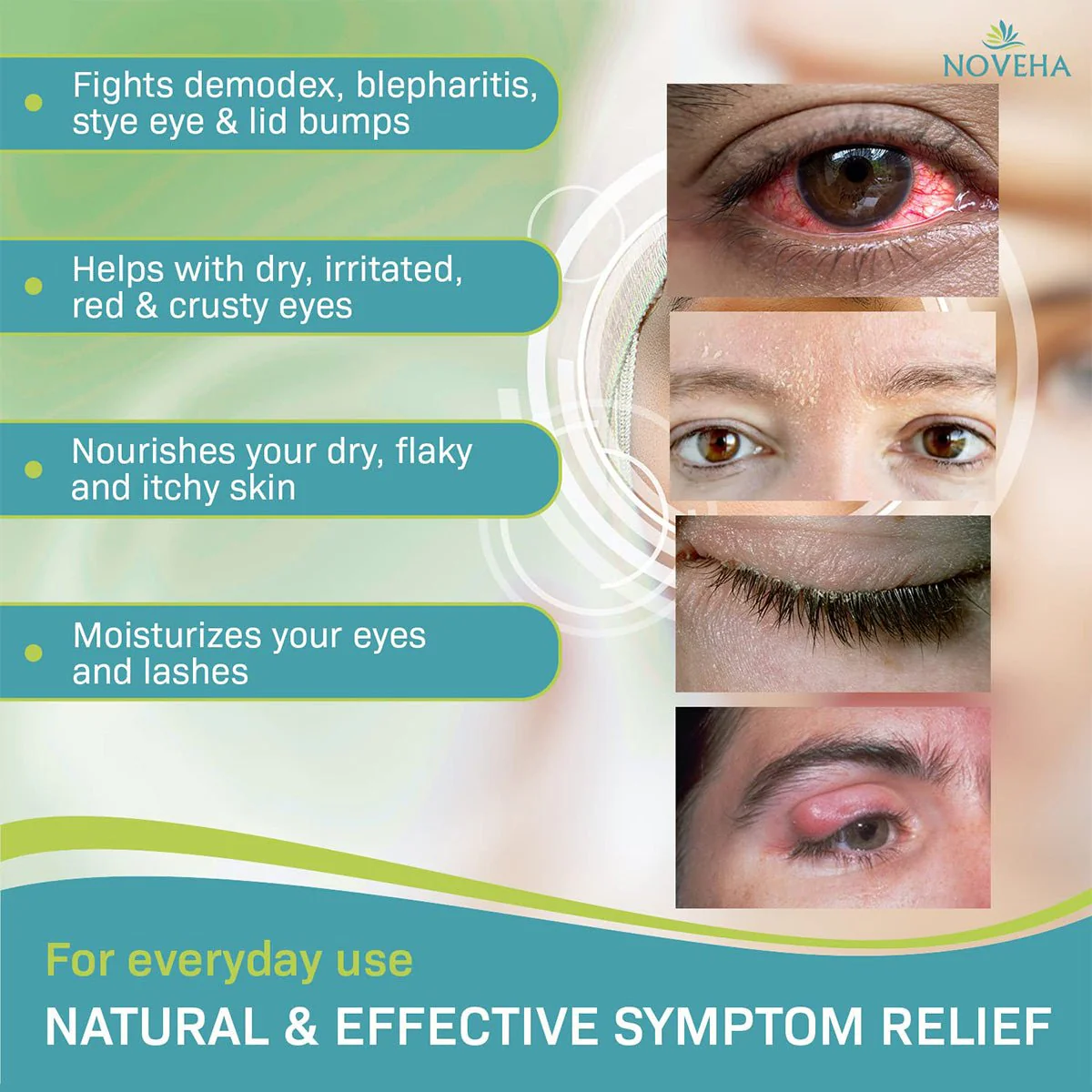 Noveha Tea Tree Oil Foaming Cleanser for Eyelids (100mL) - Image 3