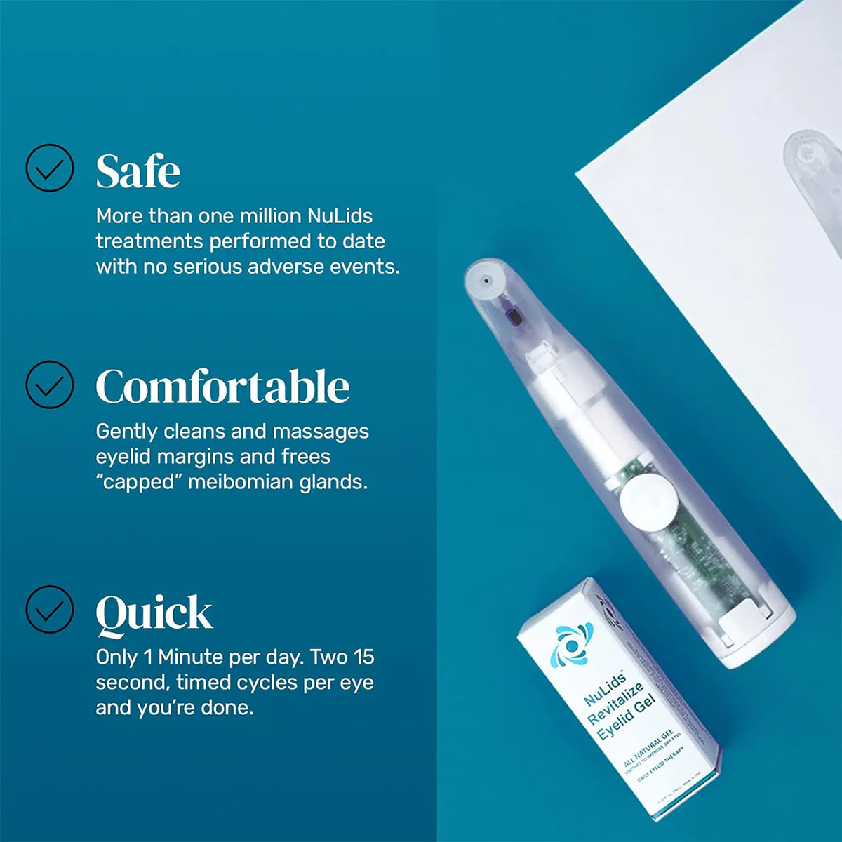 NuLids All Natural At-home Dry Eye Treatment 180 ( 1 Device + 180 Tips + Applicator Gel Included) - Image 3