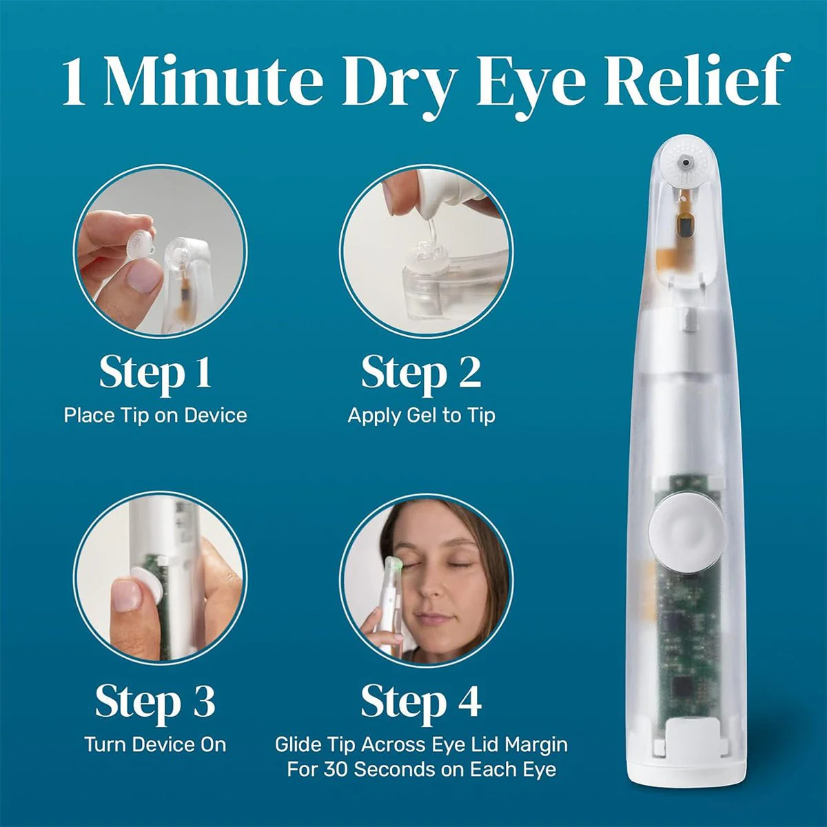 NuLids All Natural At-home Eye Treatment ( 1 Device + 30 Tips + 1 Applicator Gel Included) - Image 2