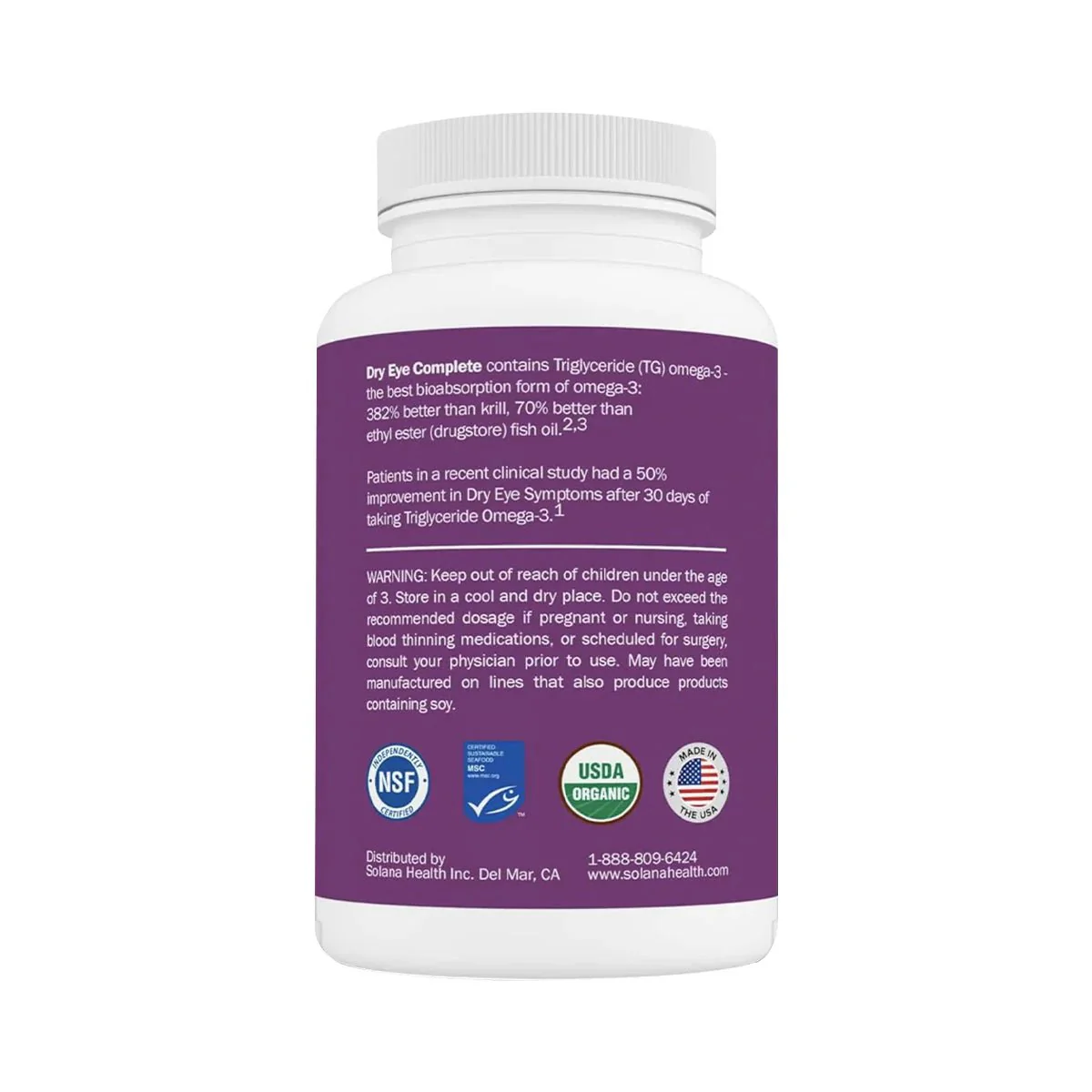 OcuSci Dry Eye Complete with Omega and Lutein (60ct Bottle) - Image 3