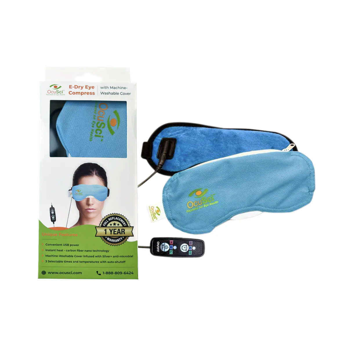 OcuSci E-Compress USB Eye Heat Mask,Washable Cover, 3 Temperatures - Image 4