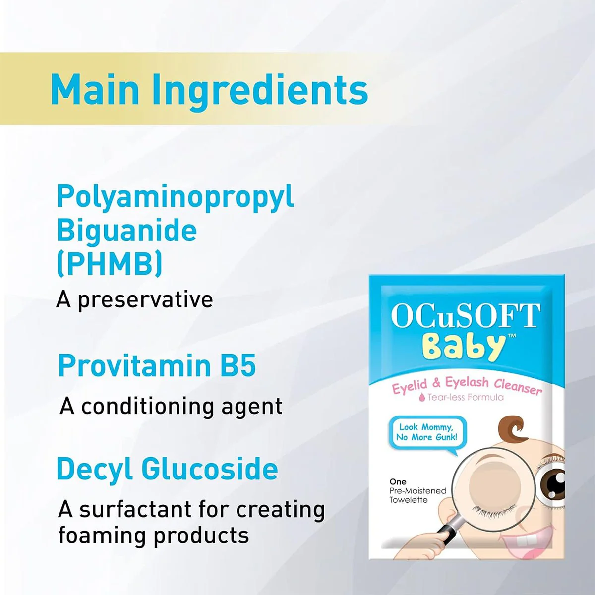 Ocusoft Baby Eyelid & Eyelash Cleanser (20 Wipes) - Image 6