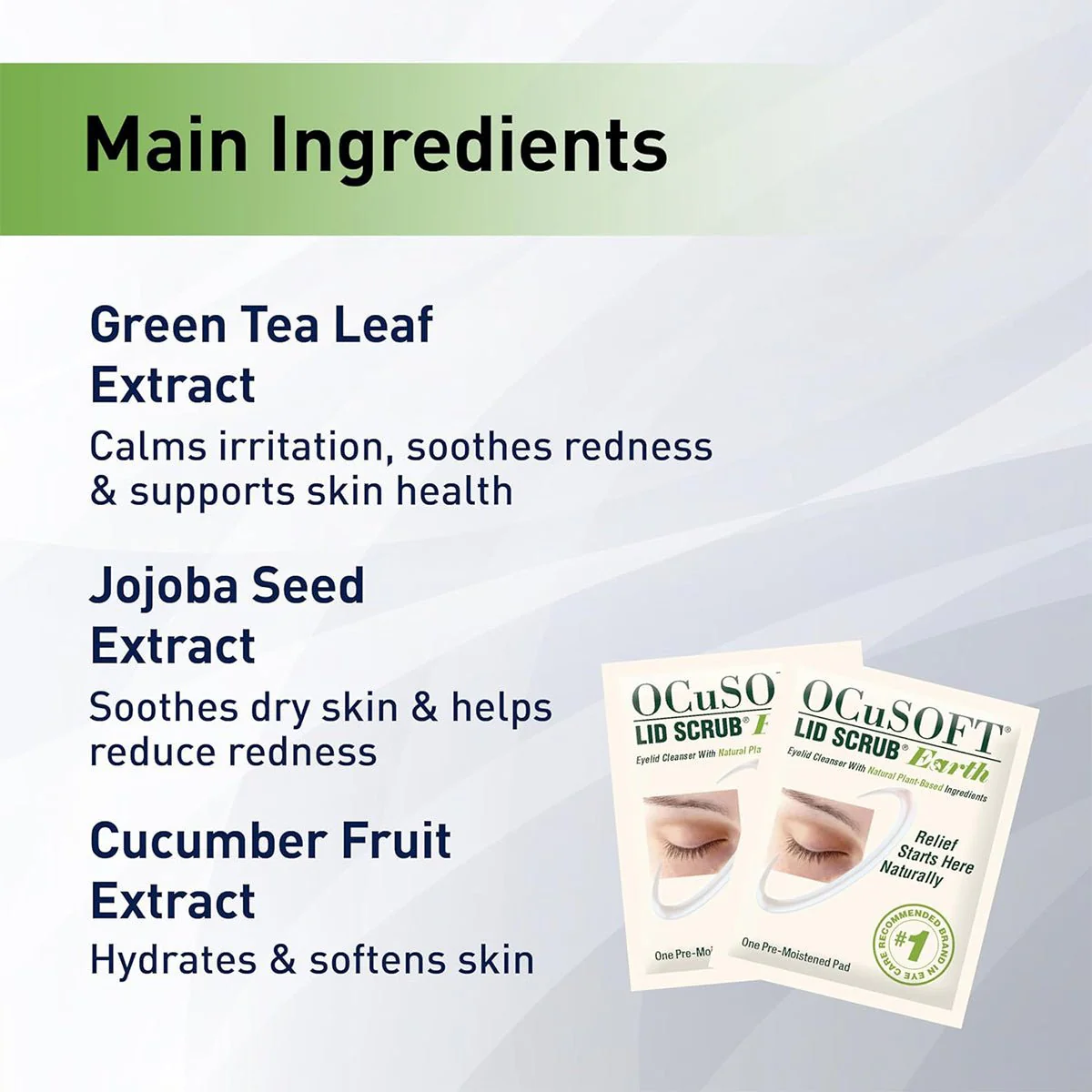 OCuSOFT Lid Scrub Earth Eyelid Cleanser, Natural Plant Based (30ct) - Image 4