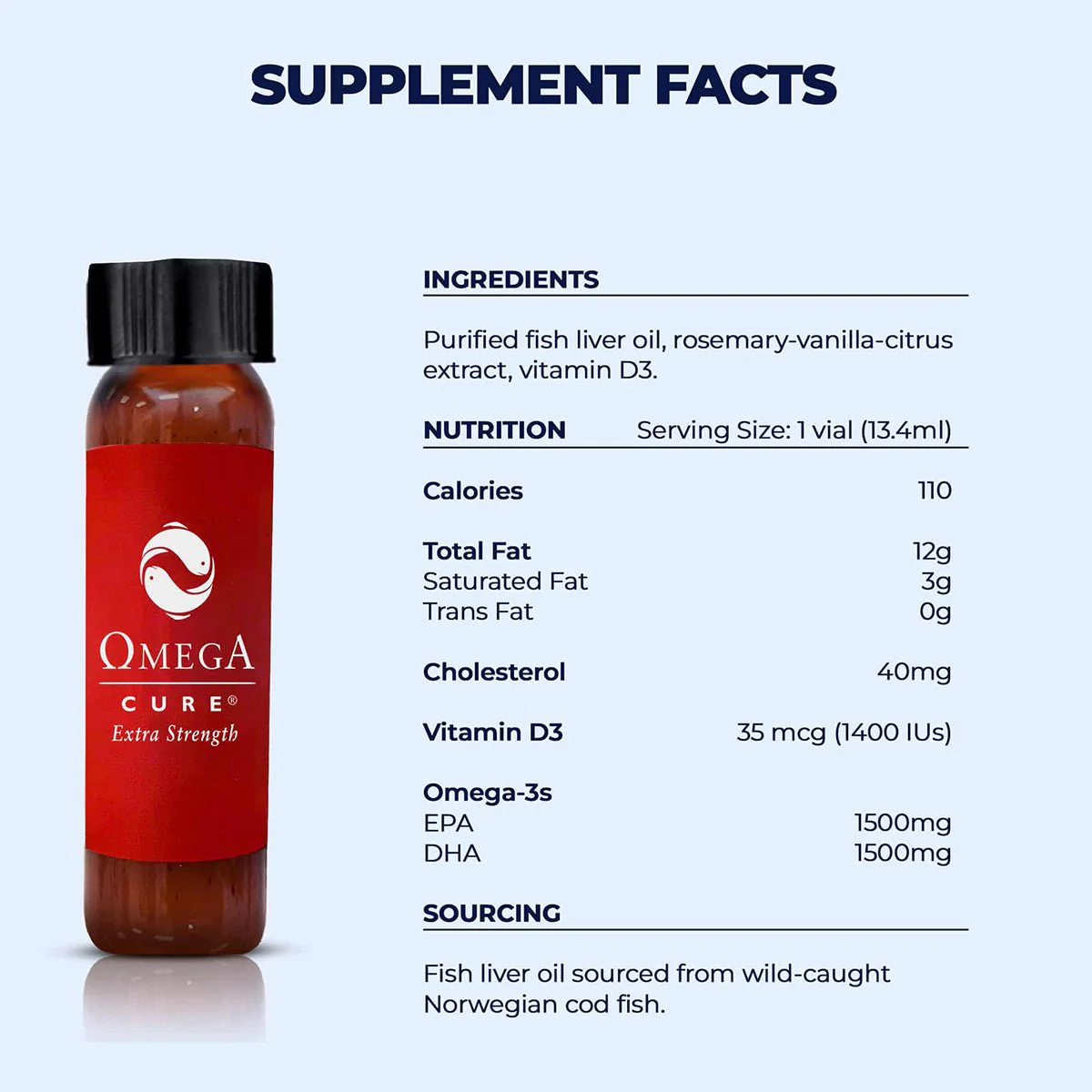 Omega Cure Extra Strength Fresh Liquid Omega (7 Vials, 1 Week Supply) Cold Shipping Included - Image 3