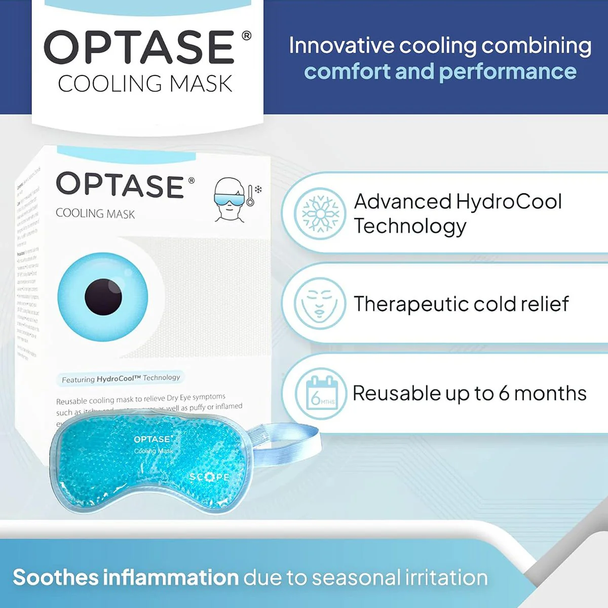 Optase Cooling Mask for Allergies and Puffy Eyes (Re-Usable) - Image 3