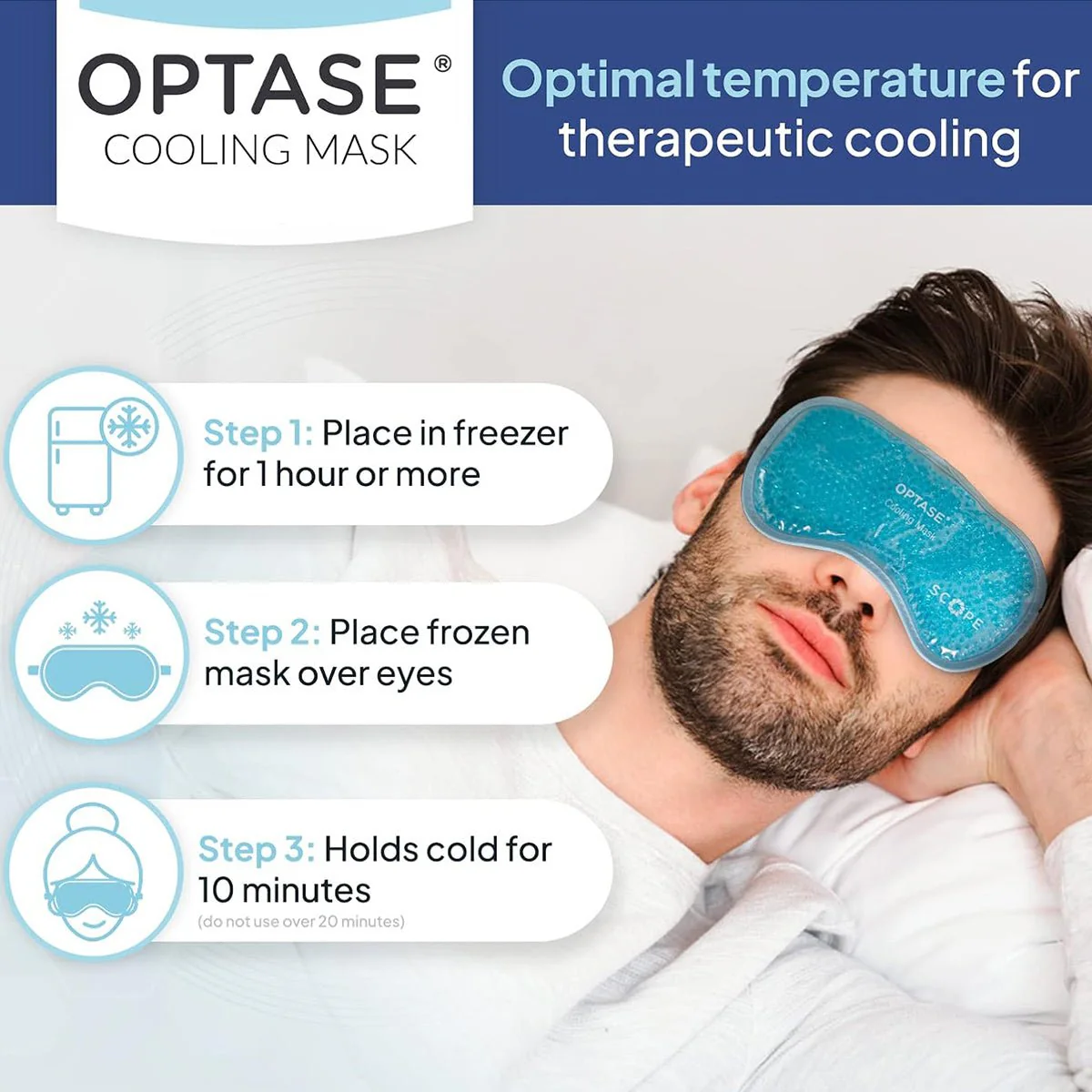 Optase Cooling Mask for Allergies and Puffy Eyes (Re-Usable) - Image 5