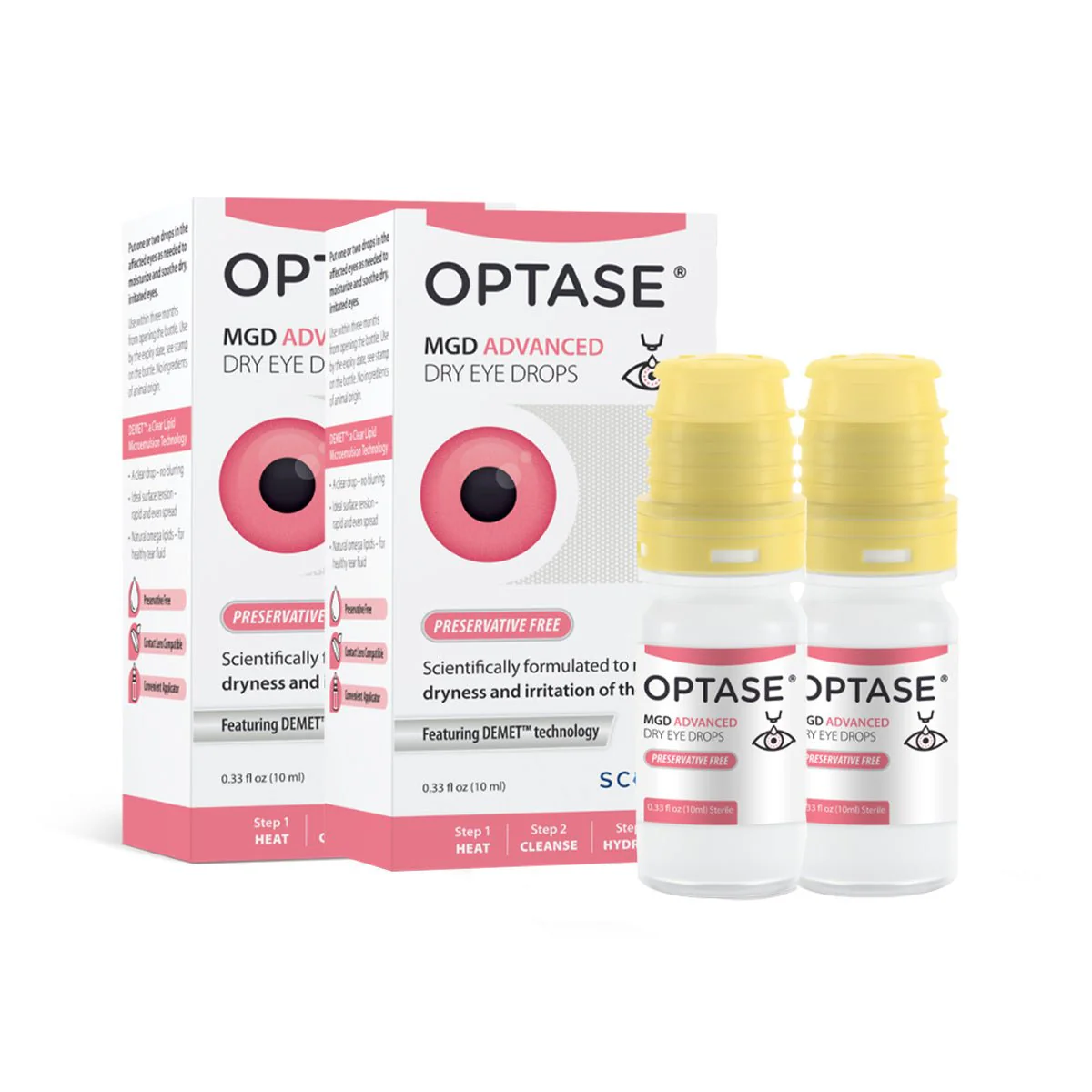 Optase MGD 2-pack Advanced Eye Drops Preservative-Free 3+ Month Supply (600 drops) 2-pack - Image 2