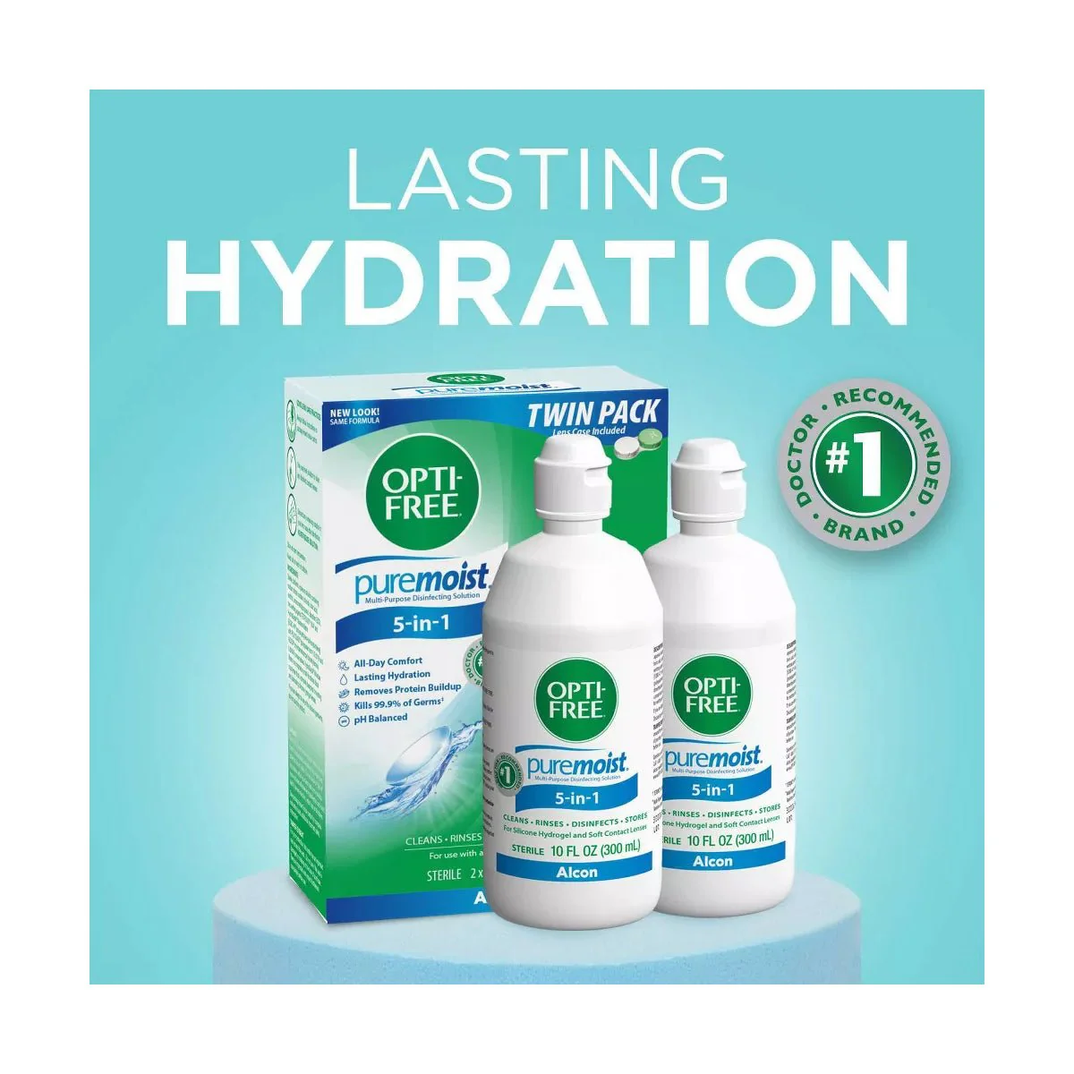 Opti-Free Puremoist Multi-Purpose Disinfecting Solution with Lens Case, 20 Fl Oz (pack of 2) - Image 5