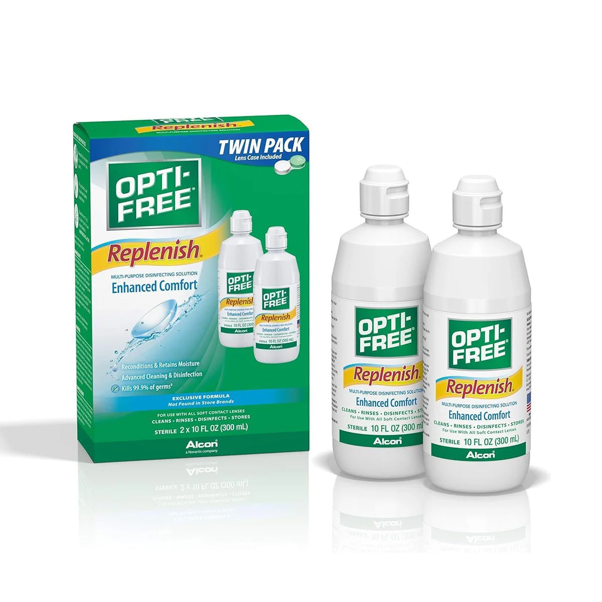 Opti-Free Replenish Multi-Purpose Disinfecting Solution with Lens Case, 20 Fl Oz (pack of 2) - Image 2
