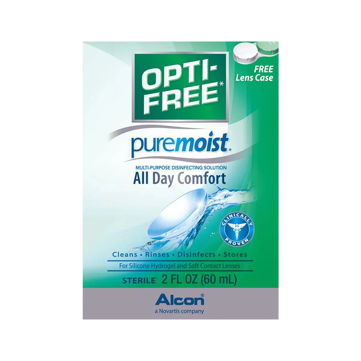 Opti-Free with Pure Moist Disinfecting Contact Lens Solution with Case Travel Size (2oz) - Image 3
