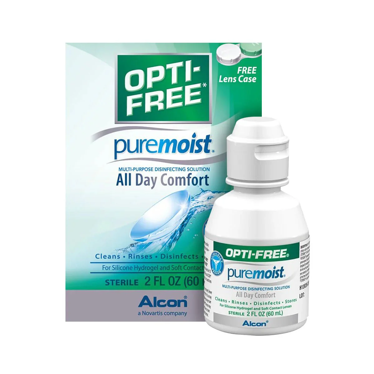 Opti-Free with Pure Moist Disinfecting Contact Lens Solution with Case Travel Size (2oz) - Image 4