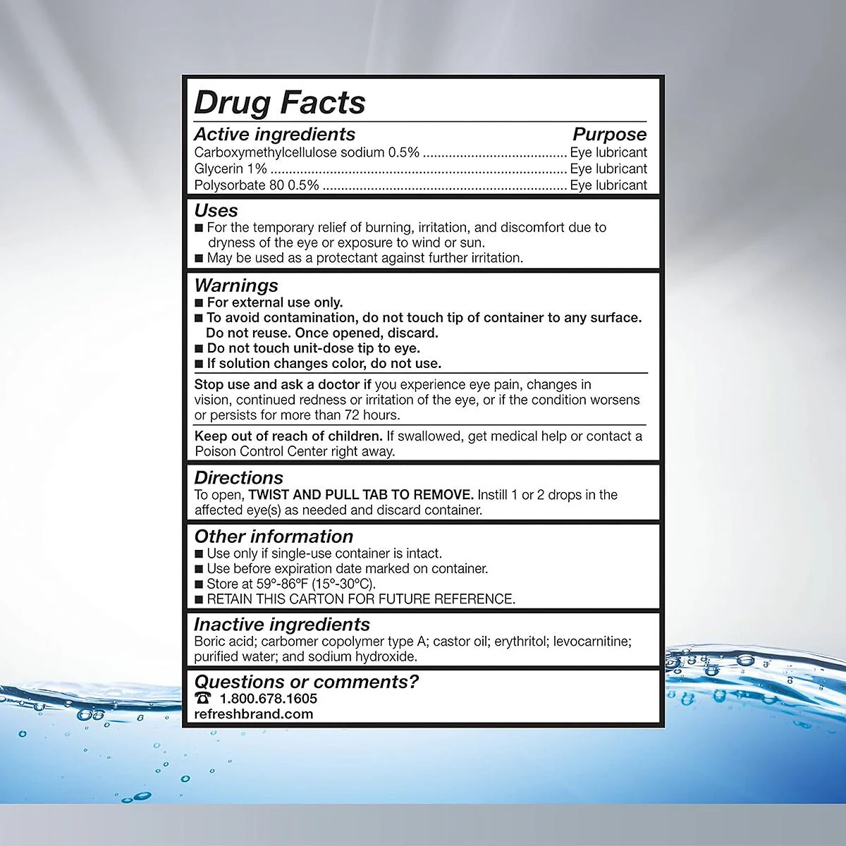 Refresh Optive® Advanced Preservative-Free Lubricant Eye Drops (30 Single-Use Vials) - Image 3