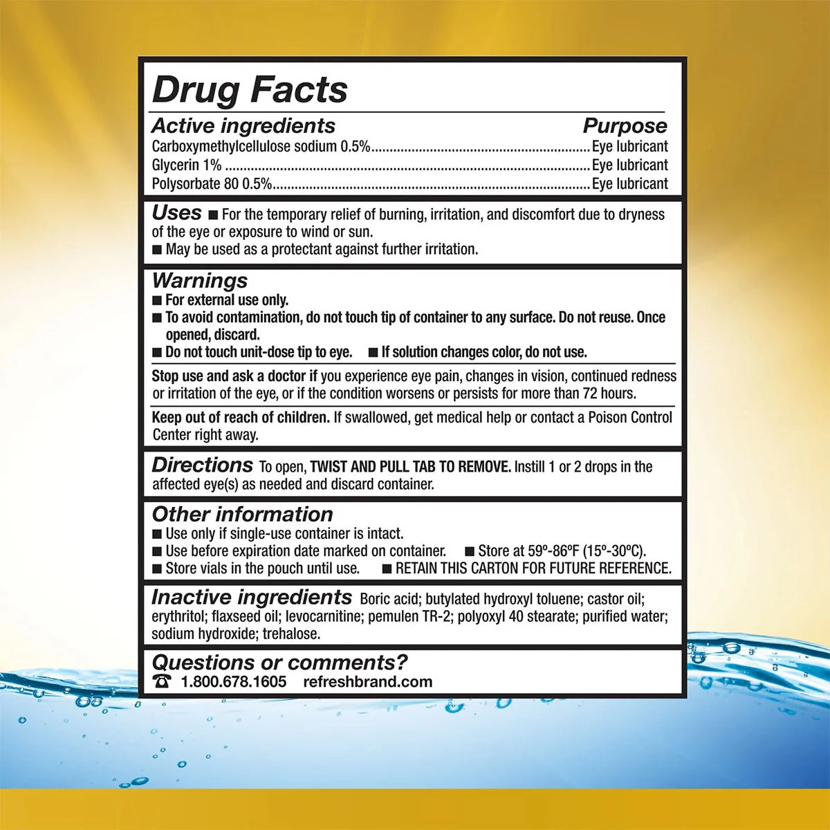 Refresh Optive Mega-3® Preservative-Free Lubricant Eye Drops (0.4mL Vials, 60-Count) - Image 3