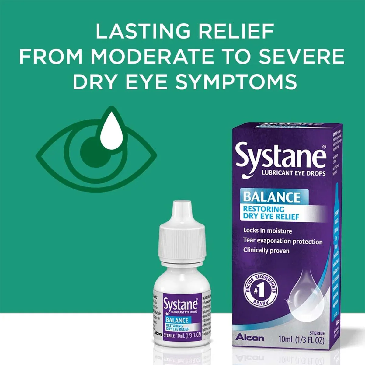Systane Balance 2-Pack Lubricant Eye Drops, MGD, Tear Evaporation Protection (2 Bottles) - Image 6