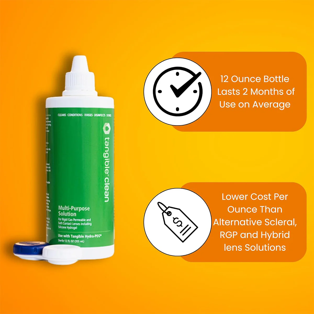 Tangible Clean - RGP, Scleral and Soft Contact Lens Multi-Purpose Solution (2 Sizes) - Image 4