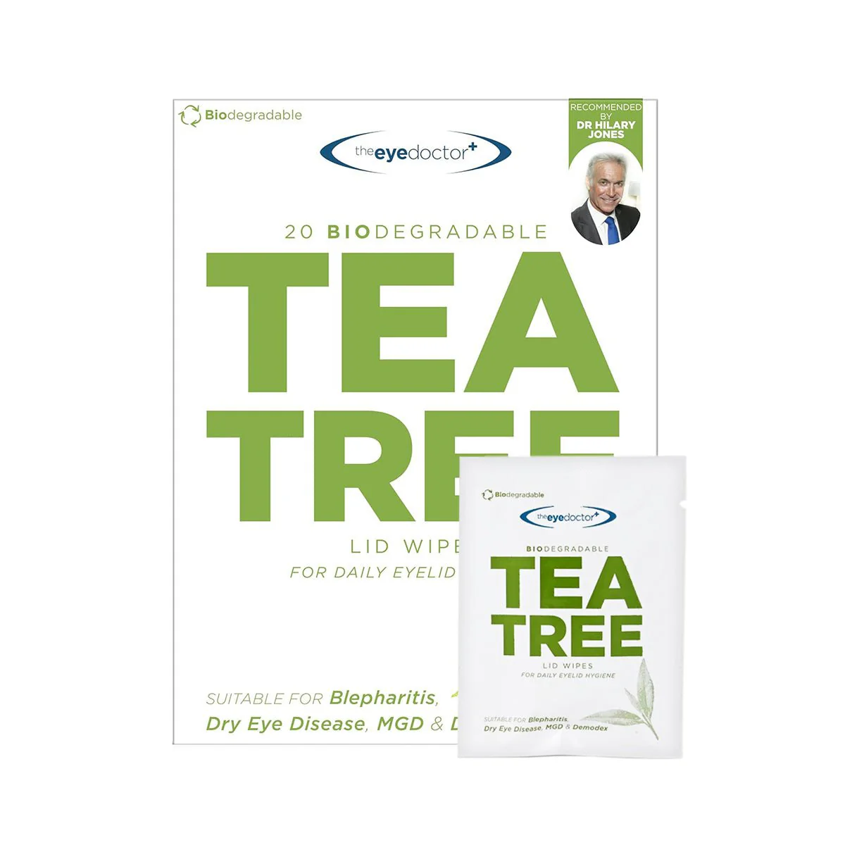 The Eye Doctor Tea Tree Oil Lid Wipes for Daily Hygiene and Dry Eyes (20ct) - Image 2