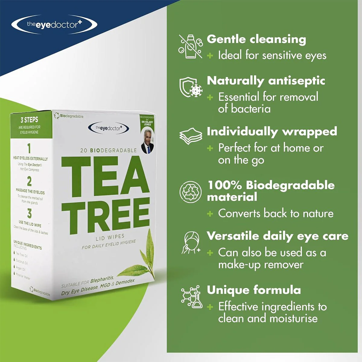 The Eye Doctor Tea Tree Oil Lid Wipes for Daily Hygiene and Dry Eyes (20ct) - Image 5
