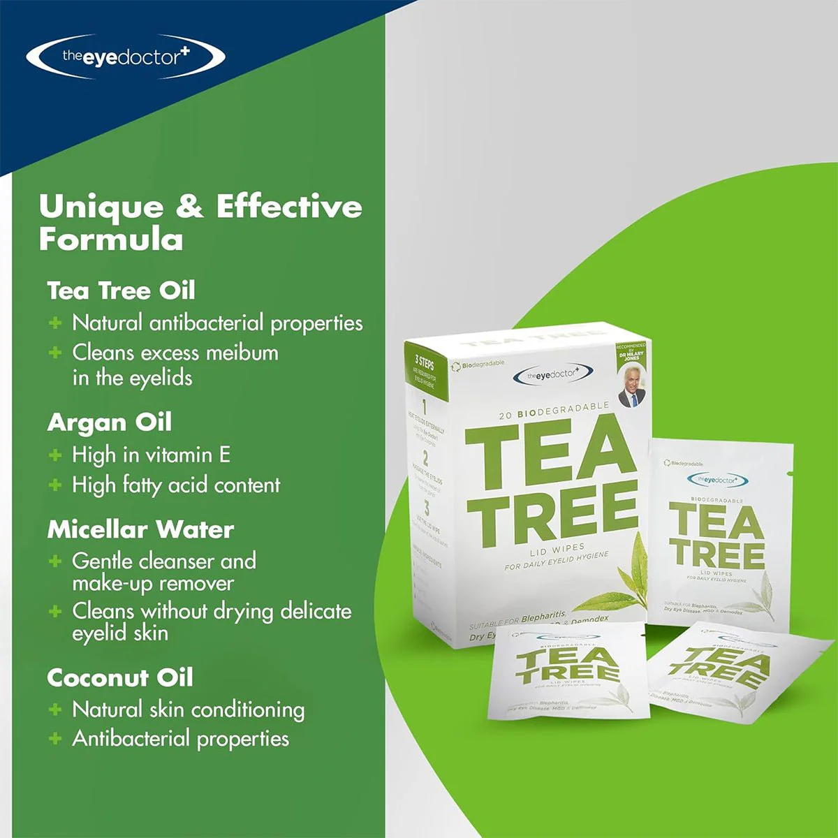 The Eye Doctor Tea Tree Oil Lid Wipes for Daily Hygiene and Dry Eyes (20ct) - Image 6